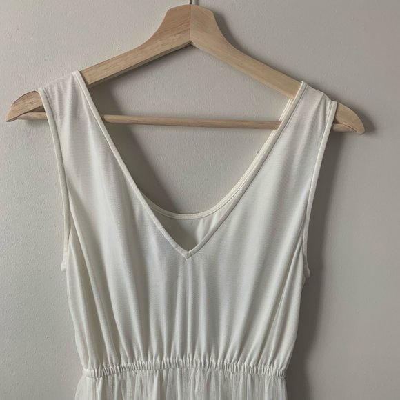 White Long Summer Dress with Lace and Net, Vero Moda, Size XS - Picture 5 of 8